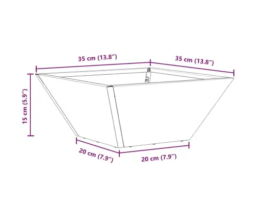 Dārza Bowls Pod Balts 35X35X15 Cm, Tērauds Vidaxl
