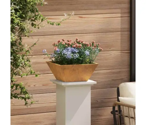 Dārza Bļodas Puķu Pods 35X35X15 Cm, Laika Izturīgs Tērauds Vidaxl