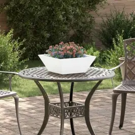 Dārza Stādītājs Balts 40 X 40 X 15 Cm Auksti Velmēta Tērauds Vidaxl