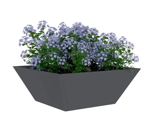 Dārza Bļoda Puķu Pods Antracītā 40X40X15 Cm, Tērauds Vidaxl