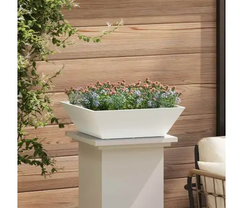 Plastmasas Stādītājs 5 Pcs Balts 50 X 50 X 15 Cm Tērauds Vidaxl