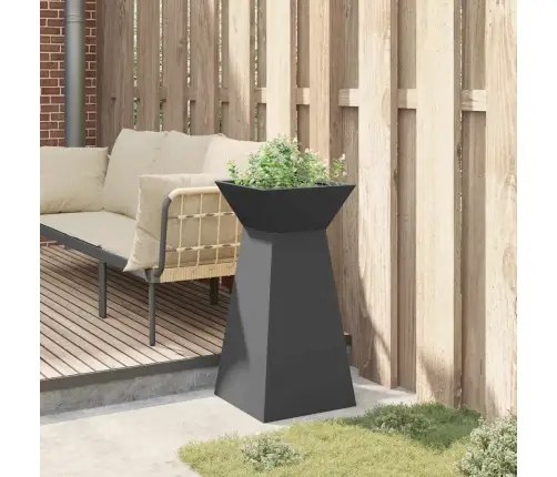 Dārza Kolonnas Stāda Pods Ar Bļodu, Melnā Krāsā, 35X35X73 Cm, Tērauds. Vidaxl