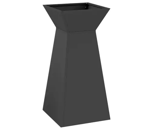 Dārza Kolonnas Puķupodi 2 Gabali Ar Bļodu, Melns, Izmērs 35X35X73 Cm, Tērauds. Vidaxl