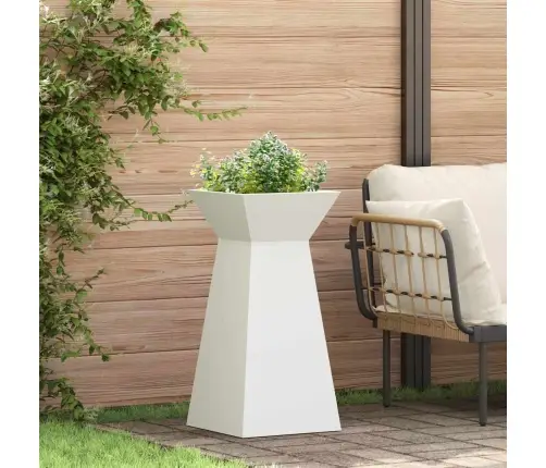 Dārza Stādītājs Ar Trauku, Balts, 35X35X73 Cm, Tērauds. Vidaxl