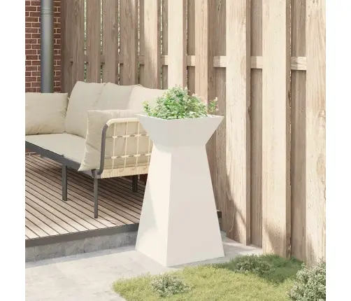 Dārza Stādītājs Ar Trauku, Balts, 35X35X73 Cm, Tērauds. Vidaxl