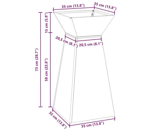Stulpinis Sodinukas Sidabro 35 X 35 X 73 Cm