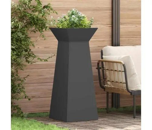 Dārza Kolonnas Puķu Podi, 2 Gabali, Ar Bļodu Melnā Krāsā, Izmērs 40X40X100 Cm, Tērauds. Vidaxl