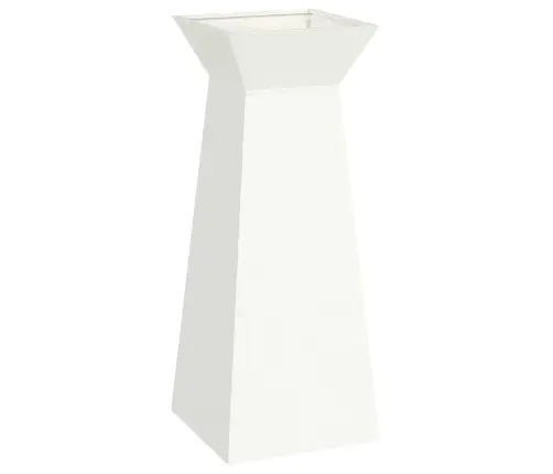 Dārza Pīlāru Puķu Podi 2 Gab. Ar Bļodu. Balts, 40X40X100 Cm, Tērauds. Vidaxl