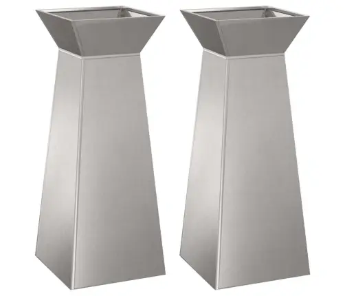 Dārza Kolonnas Stādi 2 Gab. Ar Bļodu 40X40X100 Cm, Nerūsējošais Tērauds Vidaxl