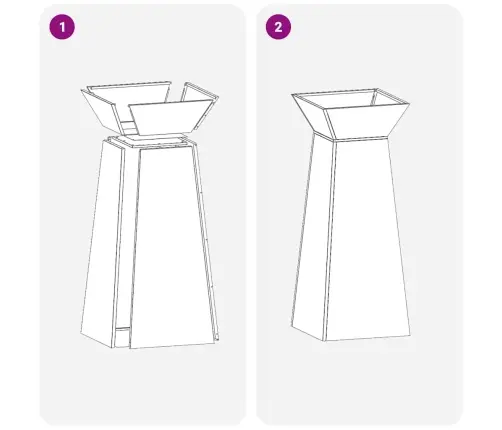 Dārza Kolonna Puķu Pods Ar Bļodu 40X40X100 Cm. Cinkots Tērauds. Vidaxl