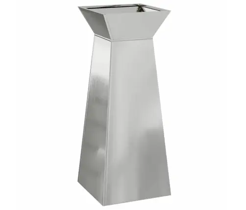 Dārza Kolonna Puķu Pods Ar Bļodu 40X40X100 Cm. Cinkots Tērauds. Vidaxl