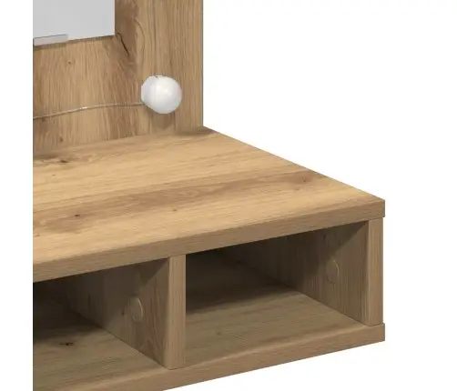 Tualetes Vienība Ar Spoguli Amatnieku Ozols Mdf, Stikls Vidaxl