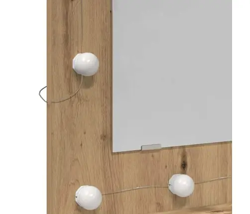 Tualetes Vienība Ar Spoguli Amatnieku Ozols Mdf, Stikls Vidaxl