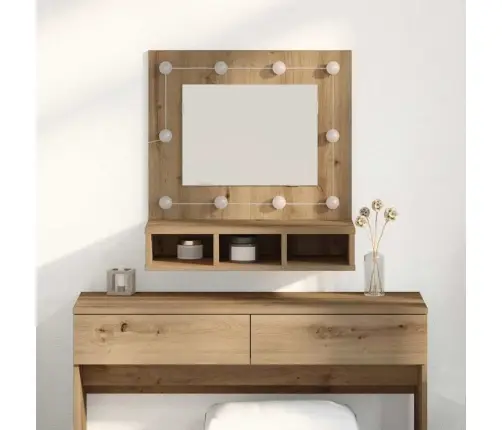 Tualetes Vienība Ar Spoguli Amatnieku Ozols Mdf, Stikls Vidaxl