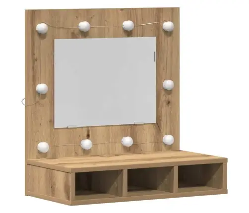 Tualetes Vienība Ar Spoguli Amatnieku Ozols Mdf, Stikls Vidaxl