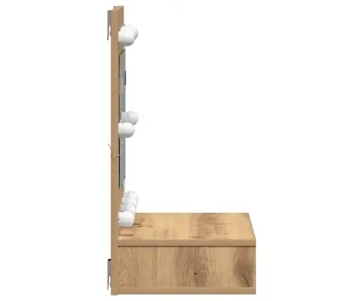 Tualetes Vienība Ar Spoguli Amatnieku Ozols Mdf, Stikls Vidaxl