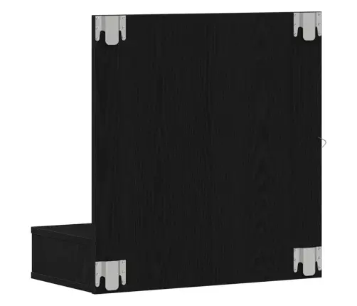 Melnā Ozola Kosmētikas Galds Melnā Ozola Koks Vidējs Spogulis Vidaxl