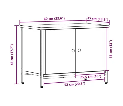 Tv Statīvs Meistara Ozols Skaidu Plātne 60 X 35 X 45 Cm Vidaxl