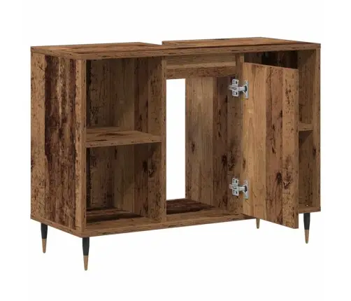 Rustikāls Vannas Istabas Spogulis Vecs Koks Ciets Koks Vidējs Vidaxl