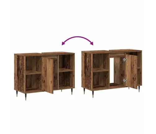 Rustikāls Vannas Istabas Spogulis Vecs Koks Ciets Koks Vidējs Vidaxl