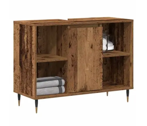 Rustikāls Vannas Istabas Spogulis Vecs Koks Ciets Koks Vidējs Vidaxl