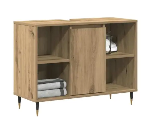 Vannitoa Kapp Riiuliga Käsitööpuu 80 X 33 X 60 Cm Tehispuit