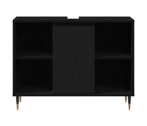 Vonios Spintelė Juoda 80 X 33 X 60 Cm Apdirbta Mediena