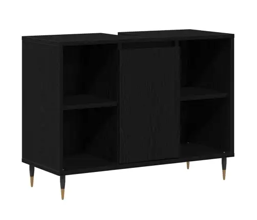 Vonios Spintelė Juoda 80 X 33 X 60 Cm Apdirbta Mediena