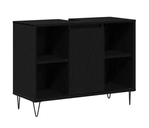 Melna Ozola Vannas Istaba Melns Ozols Mdf Vidējs Vidaxl