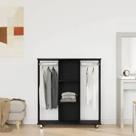 Spinta Su Ratu Juoda Ąžuolo 102 X 38 X 110 Cm Apdirbta Mediena