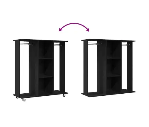 Spinta Su Ratu Juoda Ąžuolo 102 X 38 X 110 Cm Apdirbta Mediena