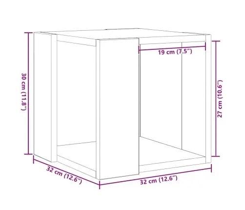 Kavos Staliukas Juoda Ąžuolo 32 X 32 X 30 Cm Apdirbta Mediena