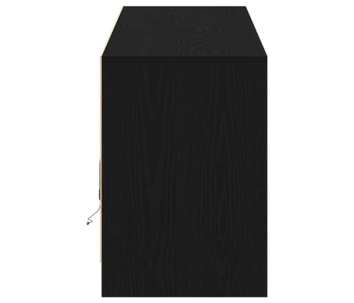Tv Skapis Ar Led Gaismām Melnā Ozolā, 100X34X50 Cm. Izgatavots No Inženierijas Koka. Vidaxl