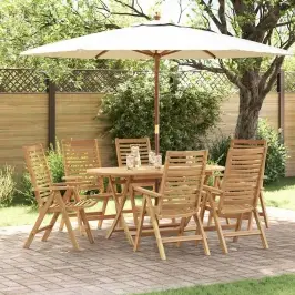 Sodo Kėdė 6 Pcs Ruda 52 X 64.5 X 108 Cm Tikmedžio Masyvas