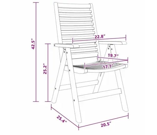 Dārza Krēsli Salokāmi 8 Gabali Masīvs Koks Tīkkoks Vidaxl