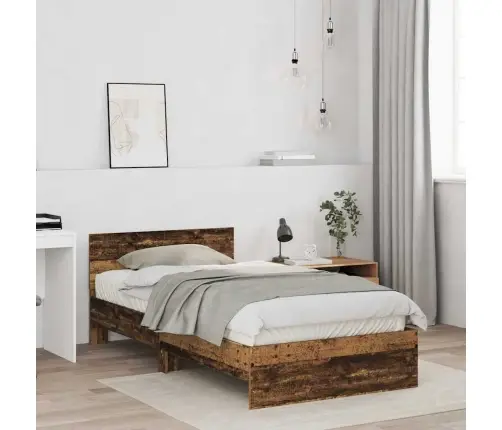 Gultas Rāmis Ar Atzveltni Vecs Koks 100 X 200 Cm Vidaxl