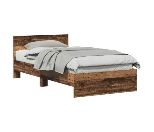 Gultas Rāmis Ar Atzveltni Vecs Koks 100 X 200 Cm Vidaxl