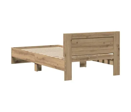 Gultas Rāmis Ar Atzveltni Artisānā Ozols 100 X 200 Cm Vidaxl