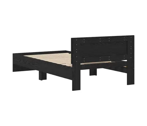 Lovos Rėmas Juodas Ąžuolas 203 X 104 X 70 Cm Apdirbta Mediena