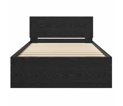 Lovos Rėmas Juodas Ąžuolas 203 X 104 X 70 Cm Apdirbta Mediena