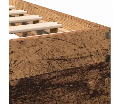 Gultas Rāmis Ar Atzveltni Vecs Koks 120 X 190 Cm Cietais Koks Vidaxl