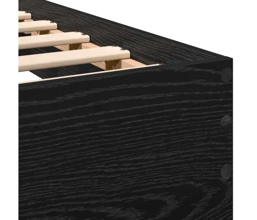 Lovos Rėmas Juodas Ąžuolas 203 X 185 X 70 Cm Apdirbta Mediena