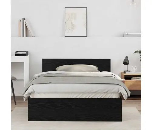 Lovos Rėmas Juodas Ąžuolas 203 X 185 X 70 Cm Apdirbta Mediena