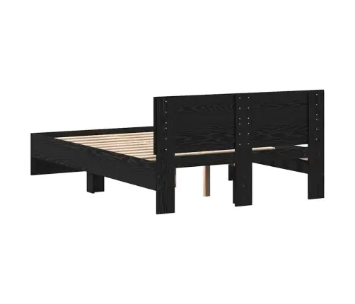 Lovos Rėmas Juodas Ąžuolas 203 X 185 X 70 Cm Apdirbta Mediena