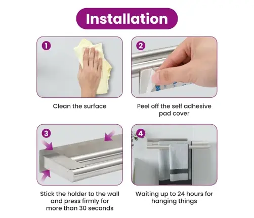 Rankšluosčių Stovas Sidabro 40 X 9 X 4 Cm Nerūdijantis Plienas