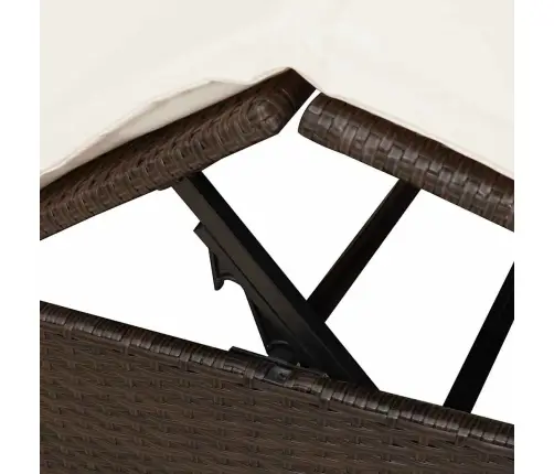 Kaheistmeline Päikeselounge Muredega Pruun 205 X 129 X 200 Cm