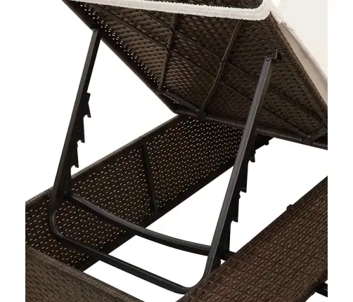 Kaheistmeline Päikeselounge Muredega Pruun 205 X 129 X 200 Cm