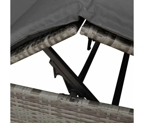 Divvietīgs Sauļošanās Krēsls Ar Jumtu Un Aizkariem Pelēka Vidaxl