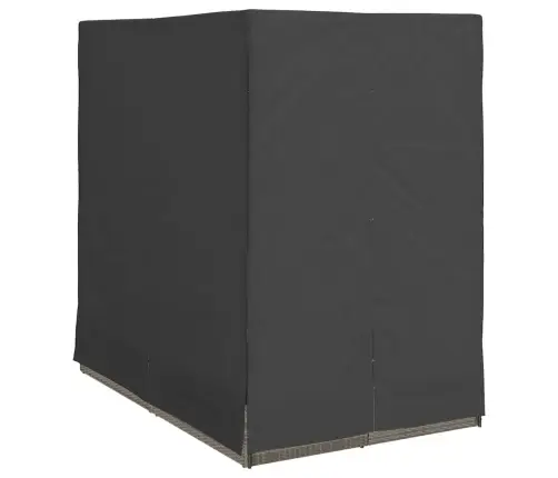 Divvietīgs Sauļošanās Krēsls Ar Jumtu Un Aizkariem Pelēka Vidaxl