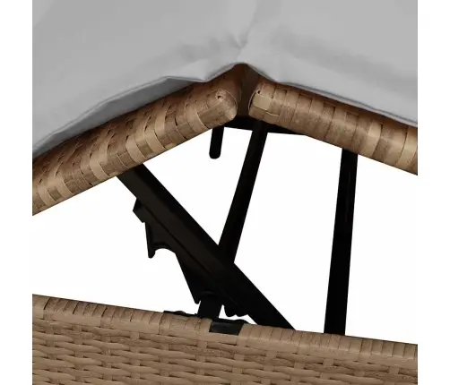 Divvietīga Sauļošanās Gulta Bēša Standarta Āra Dienas Gultai Vidaxl